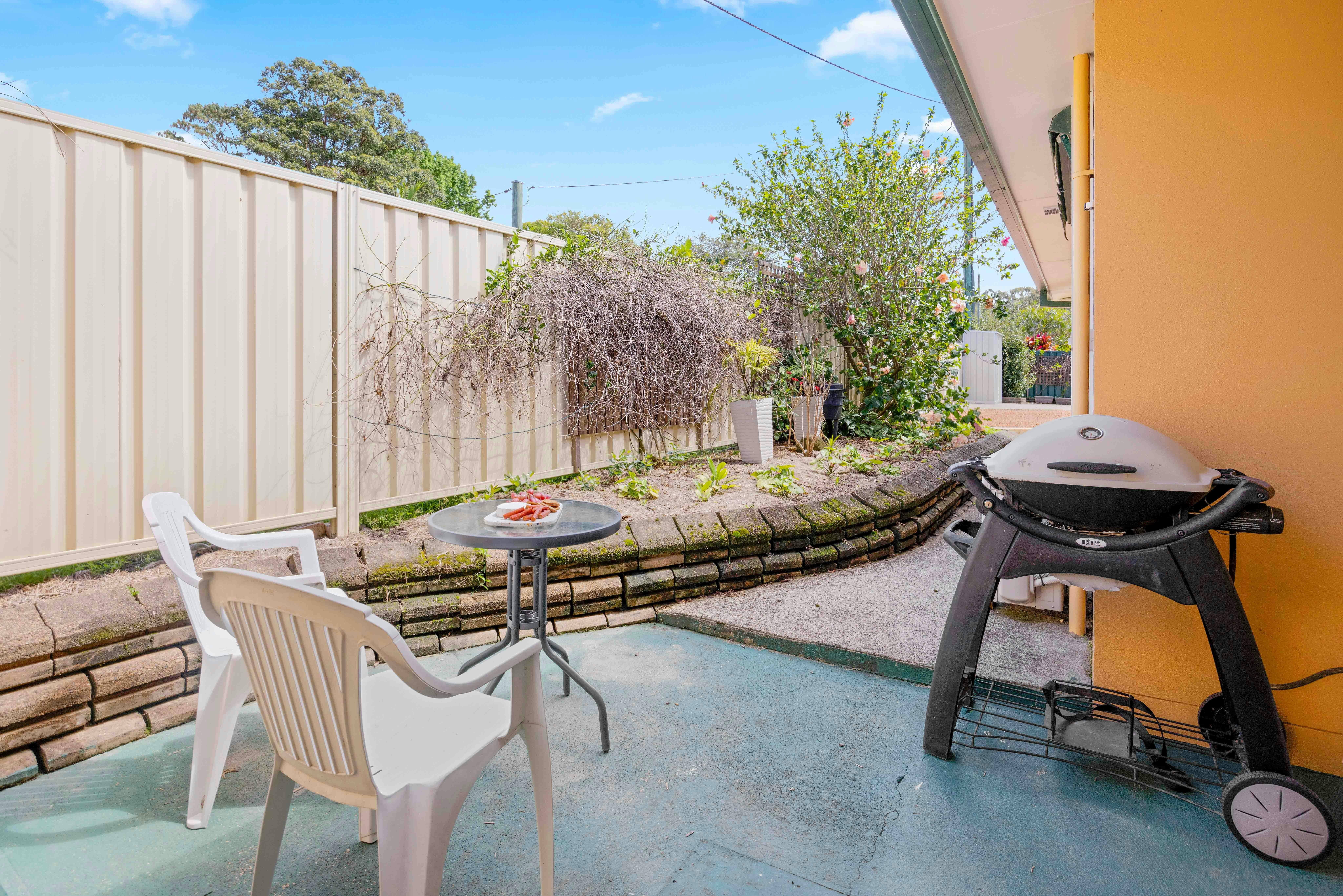 Back patio area with BBQ