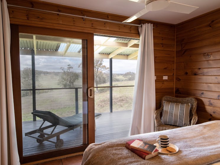 Mountain Log Cottage Bedroom view