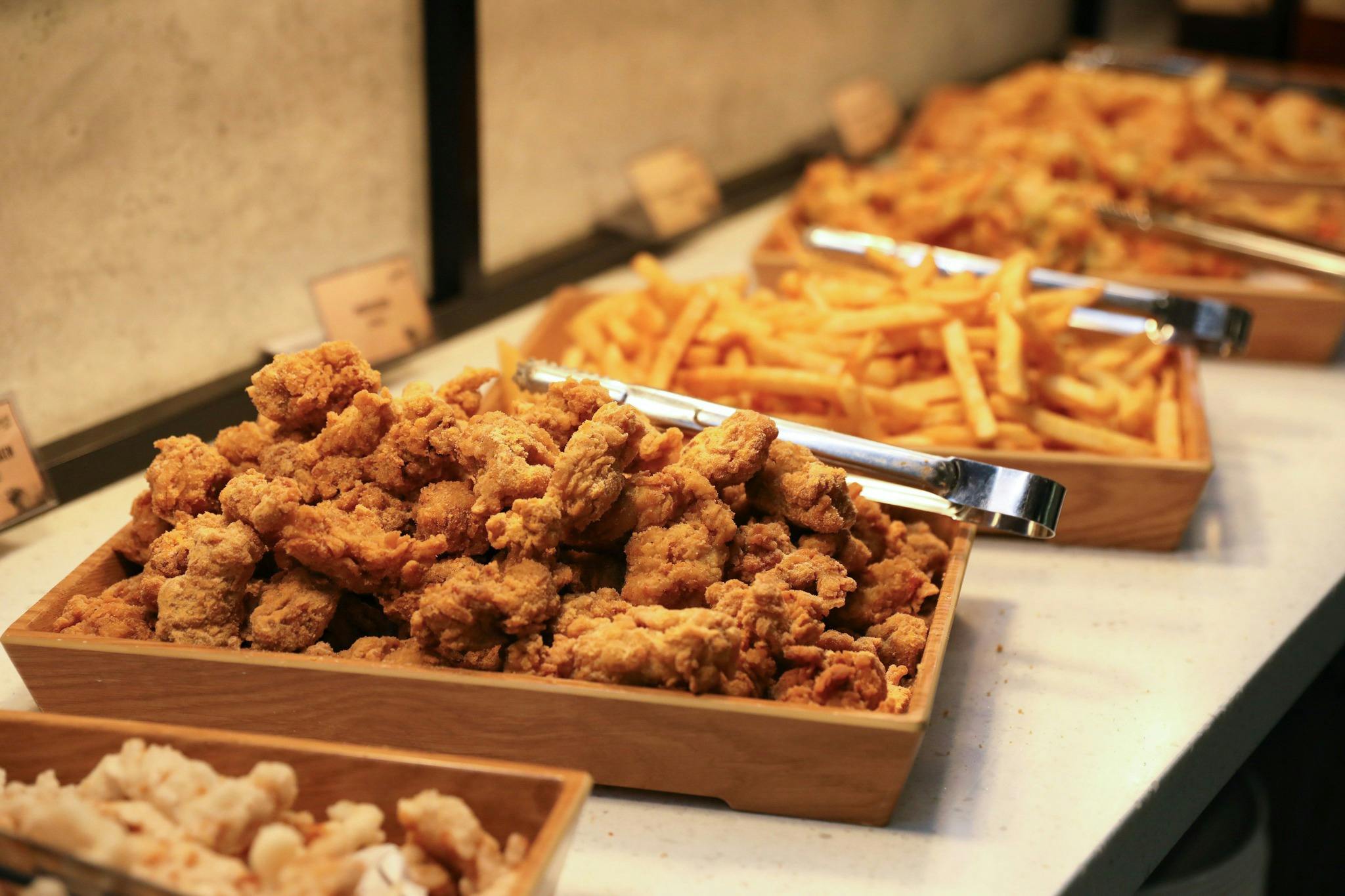 Selection of hot buffet dishes at Butchers Buffet