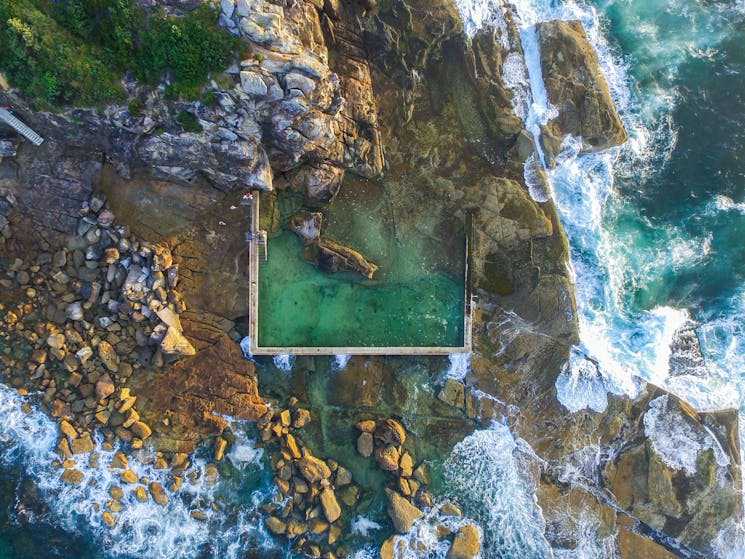 Aerial View of North Curl Curl Rockpool