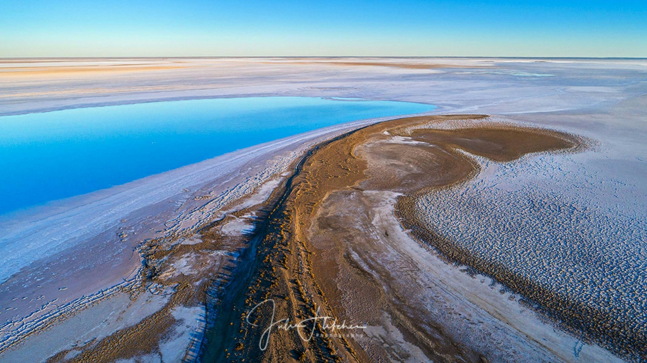 Flood waters coming into Lake Eyre