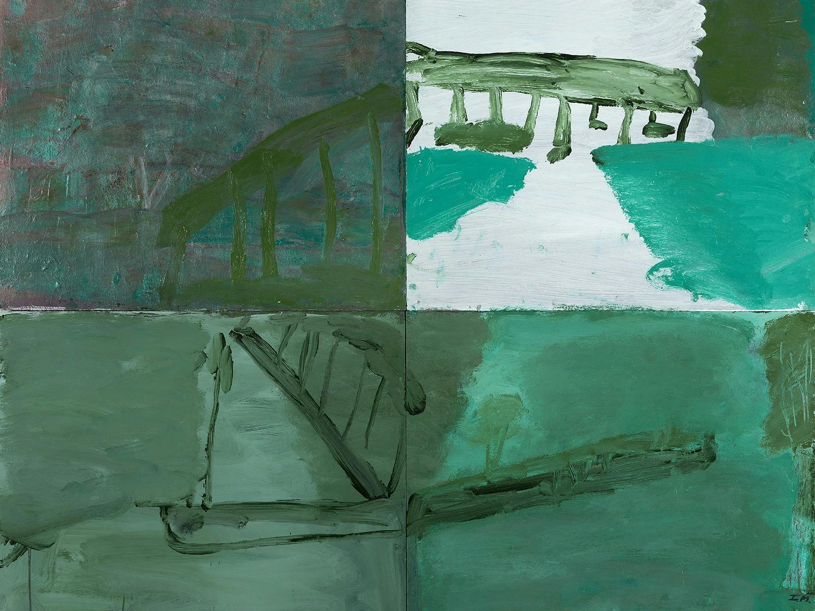 Idris Murphy, Flood tide reflections, Jervis Bay, 2015, acrylic and collage on board.