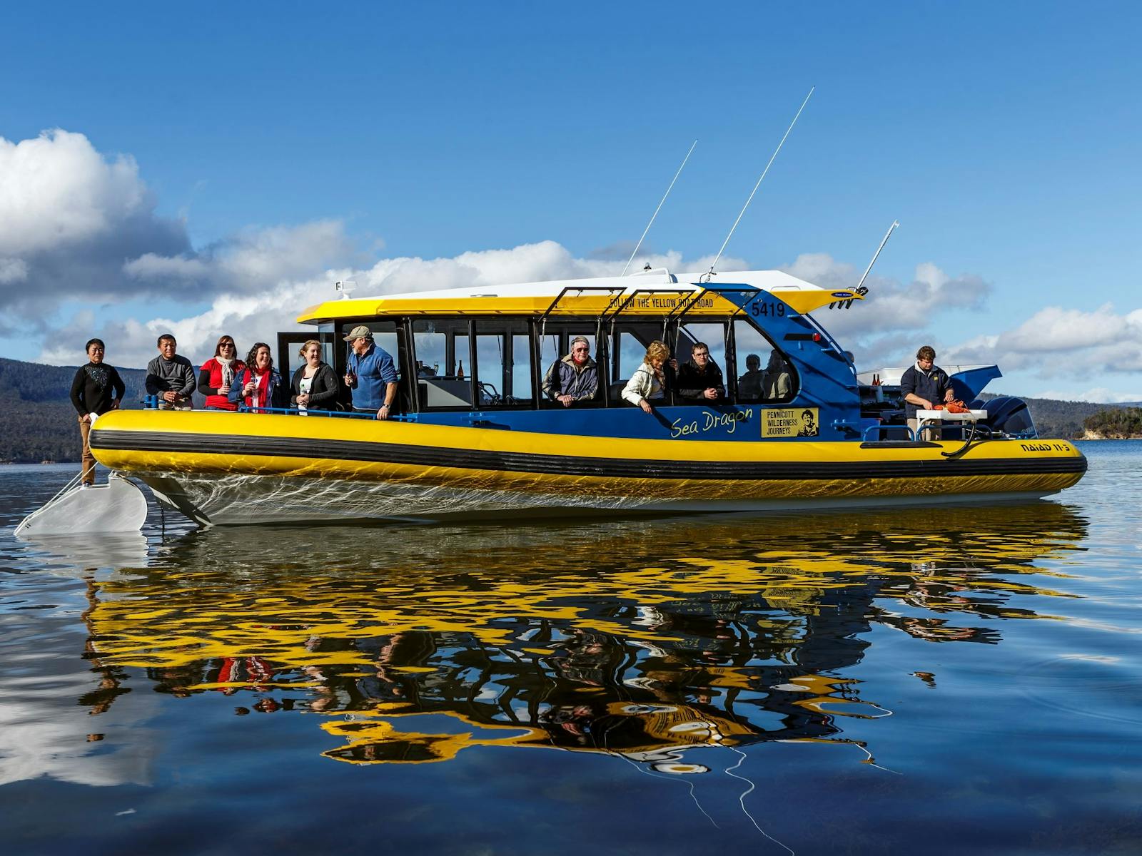 Tasmanian Seafood Seduction yellow boat
