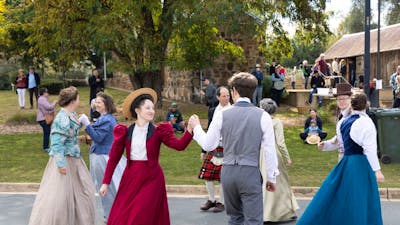 dancing at market day