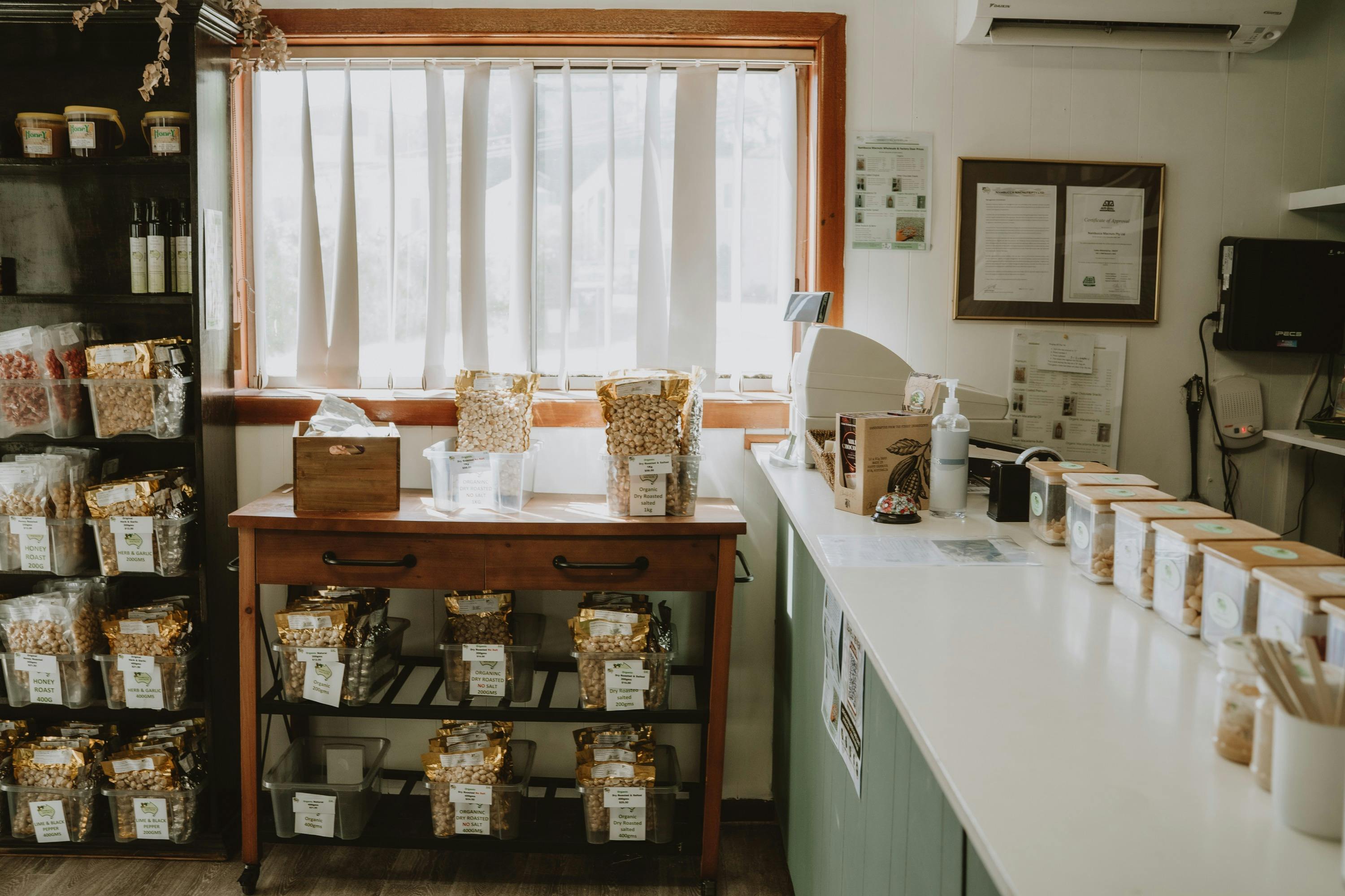 Inside shop
