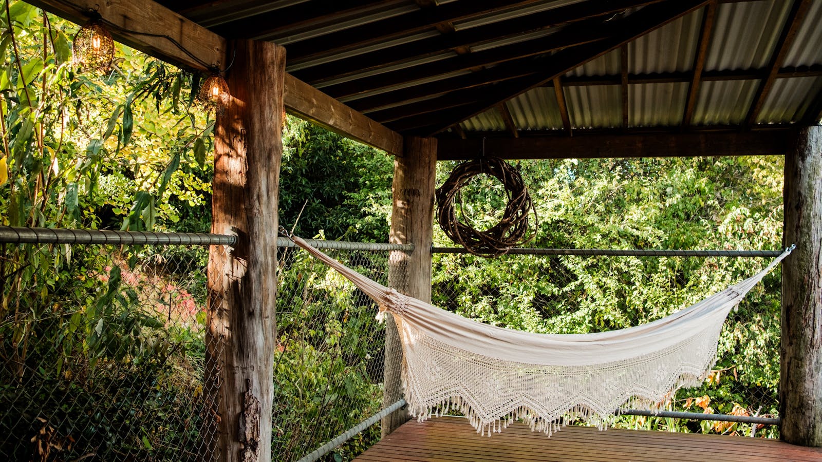 Sway in the hammock with a good book when the weather is warm.