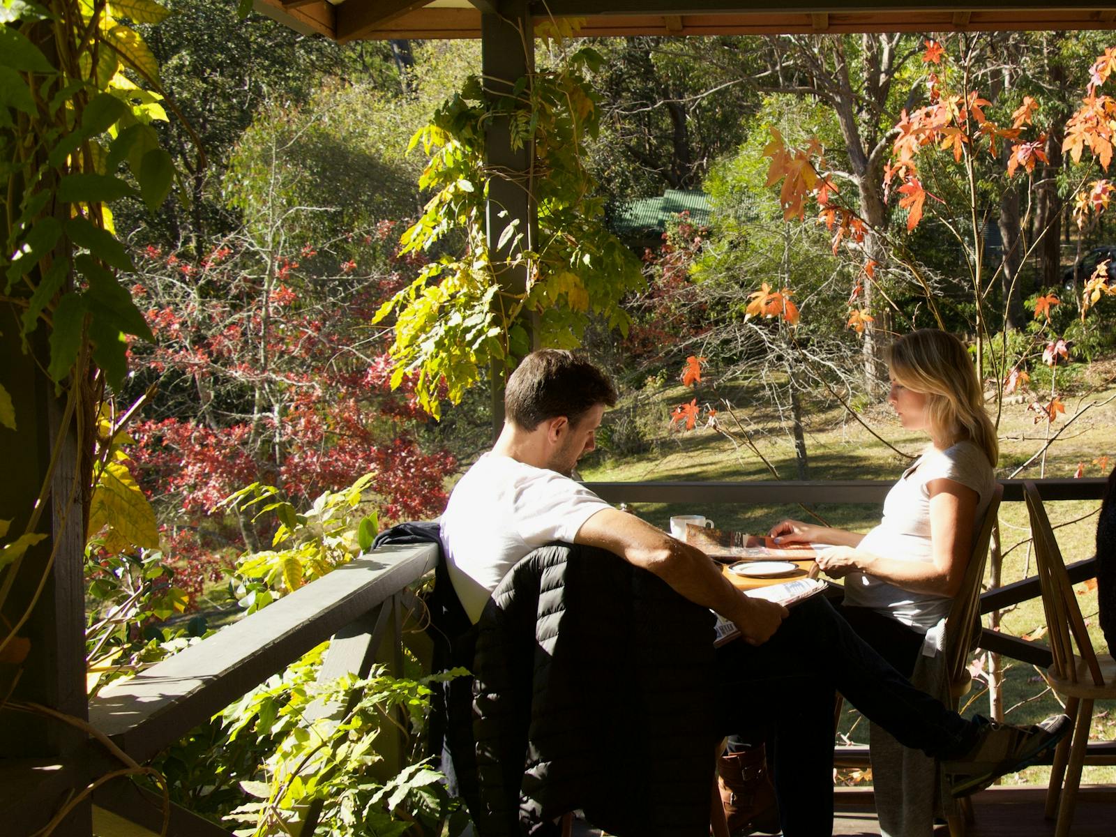Stroll across the lawns to the Quiessence guesthouse veranda dining.
