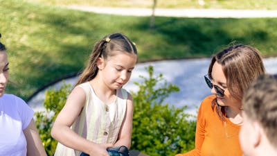 Family eating breakfast