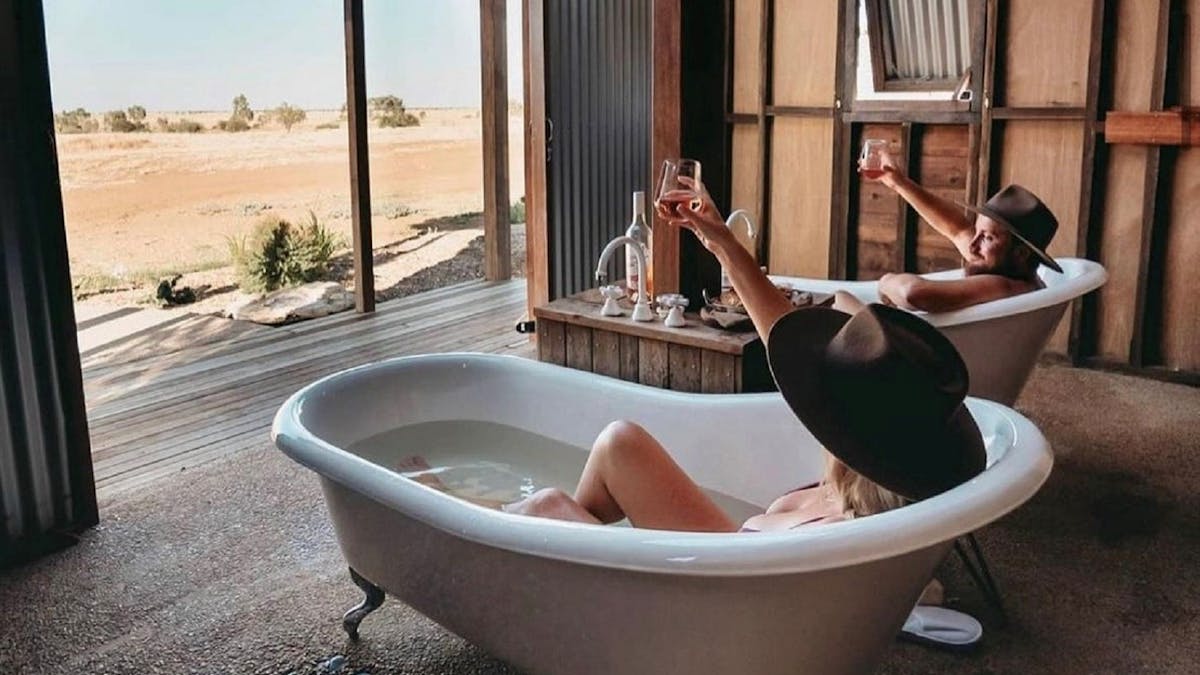 people sitting in baths at Julia Creek Artesian Baths