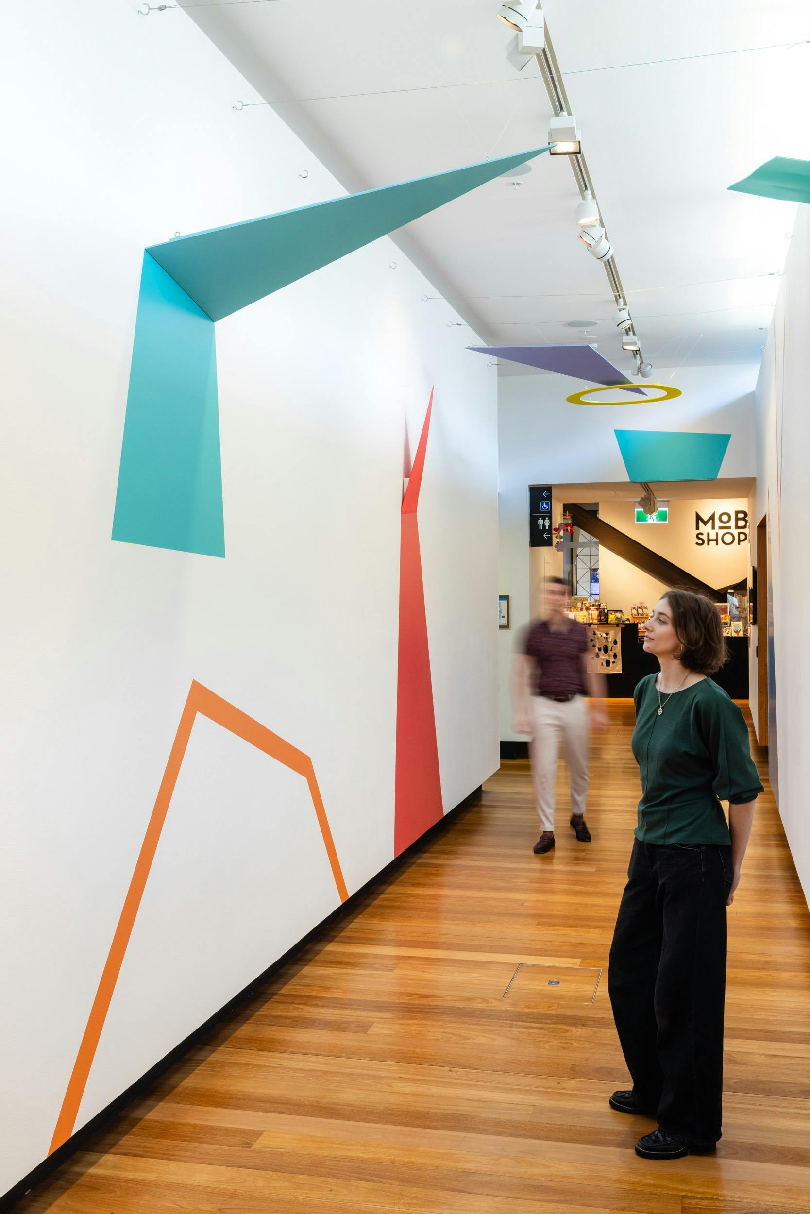 Colourful shapes of Renee Kire's 'Up, Down and All Around' exhibition at Museum of Brisbane.