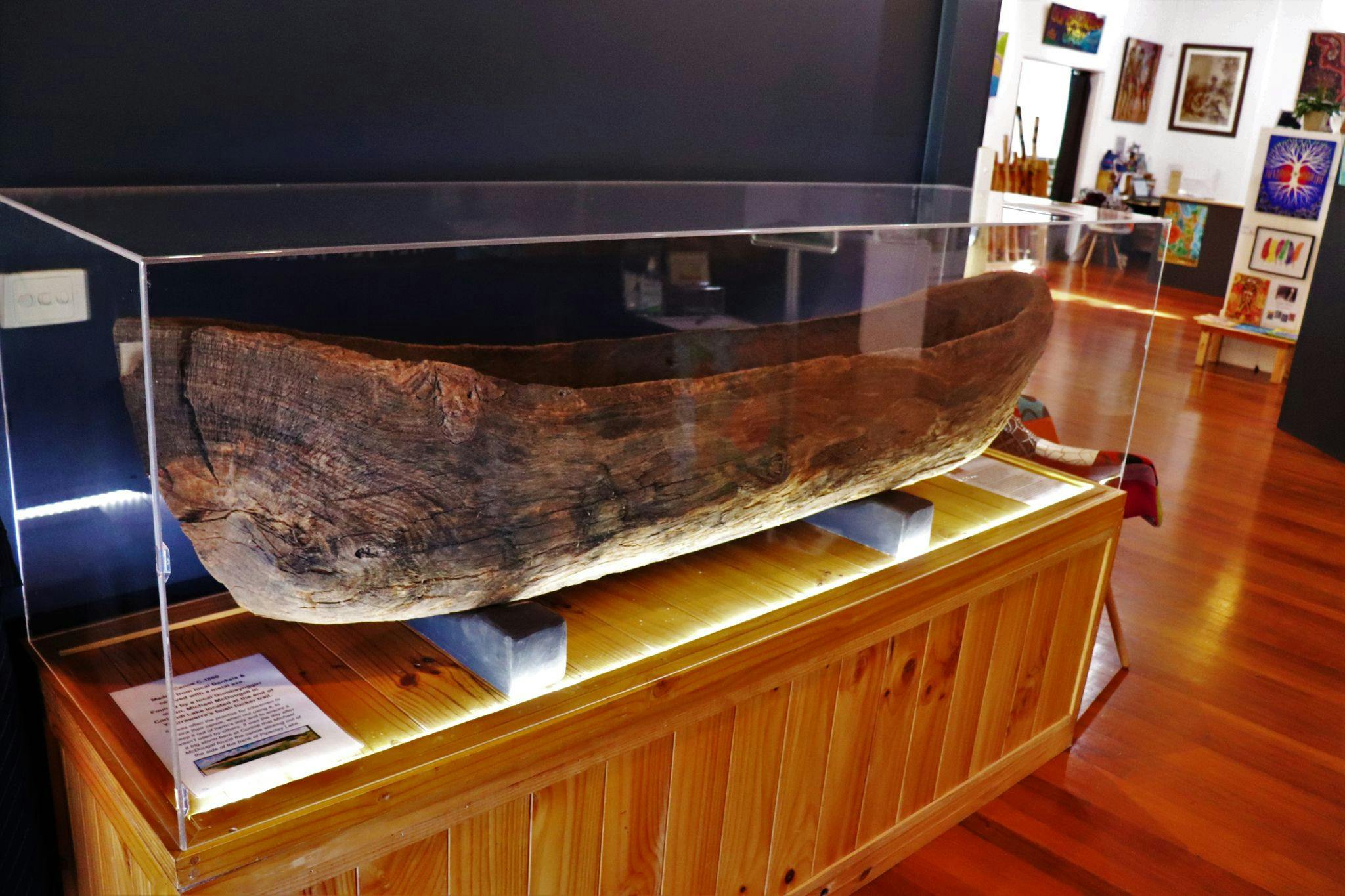 Canoe found in the clay banks of Pipeclay Lake in Corindi Beach