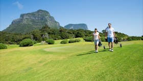 Couple enjoying a round of golf at Lord Howe Island Golf Course