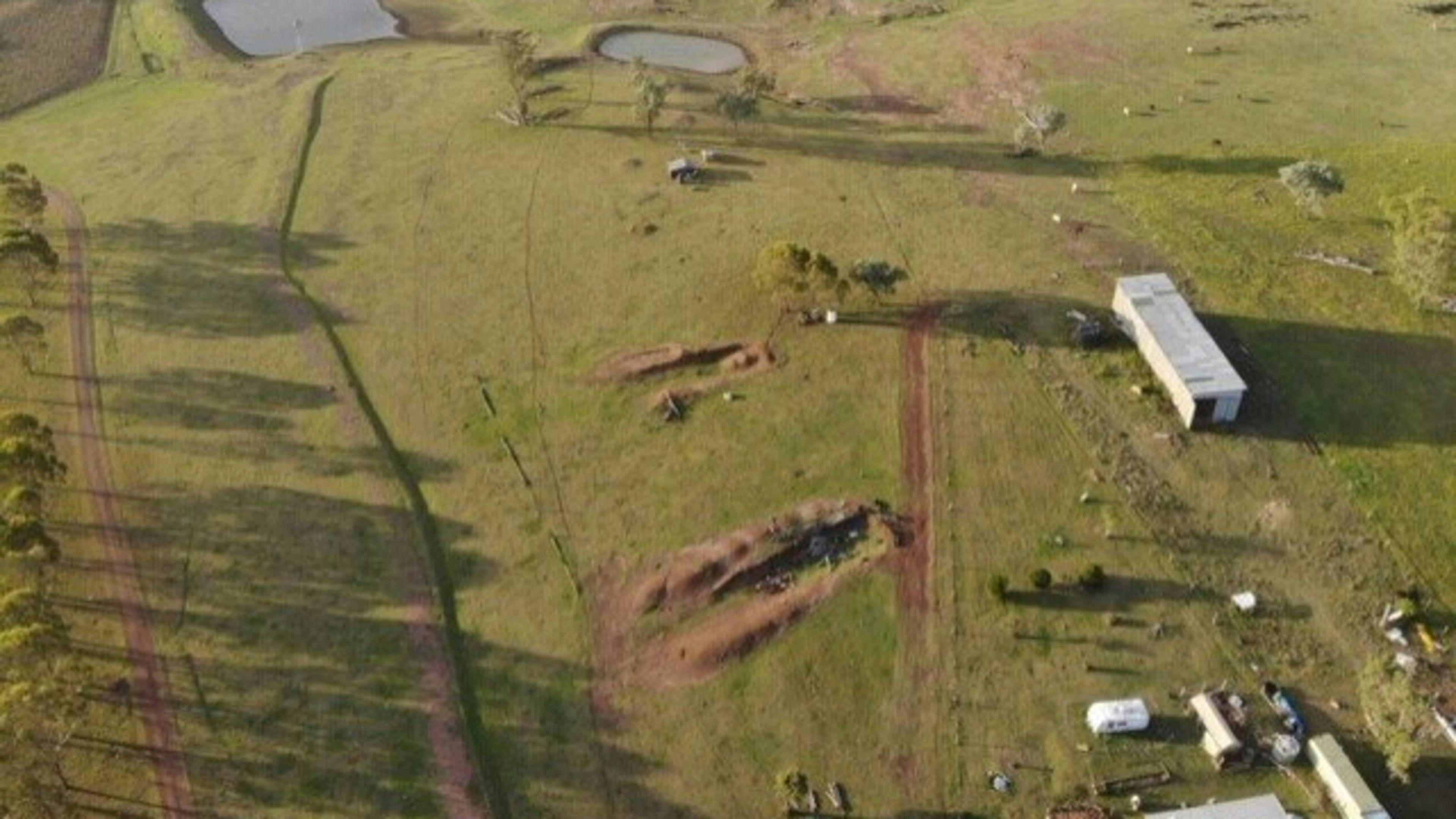 Aerial view of some campsites