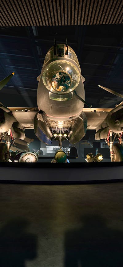Render of G for George in Anzac Hall at the Australian War Memorial