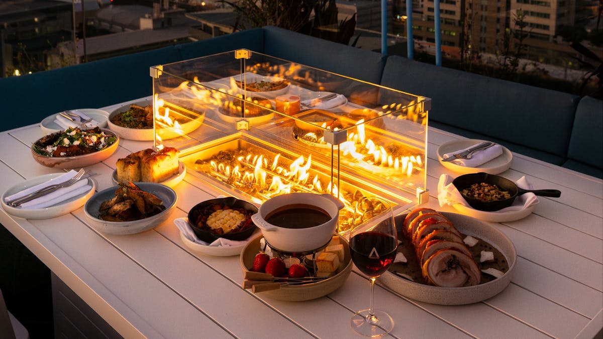Firepit overlooking the brisbane city skyline