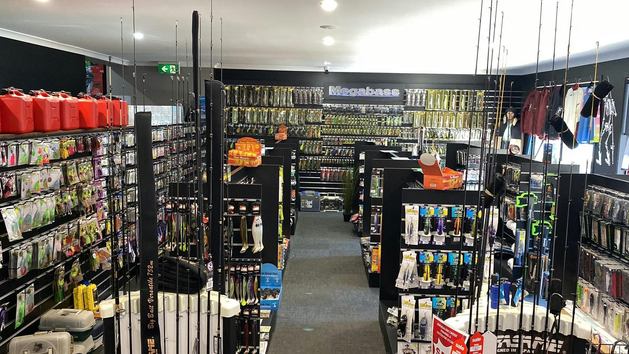 A wide range of outdoor and fishing gear for sale
