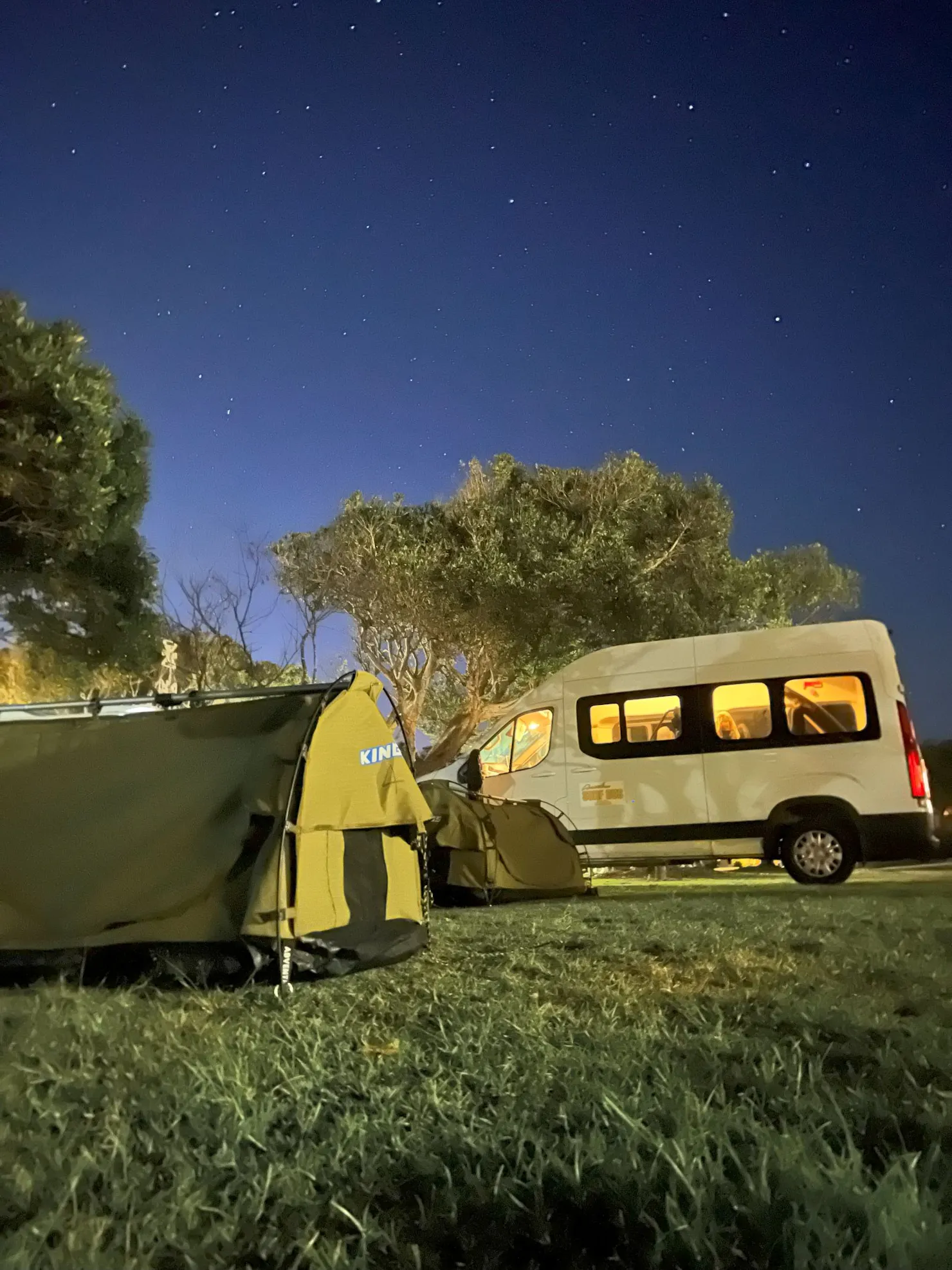 Camping at night