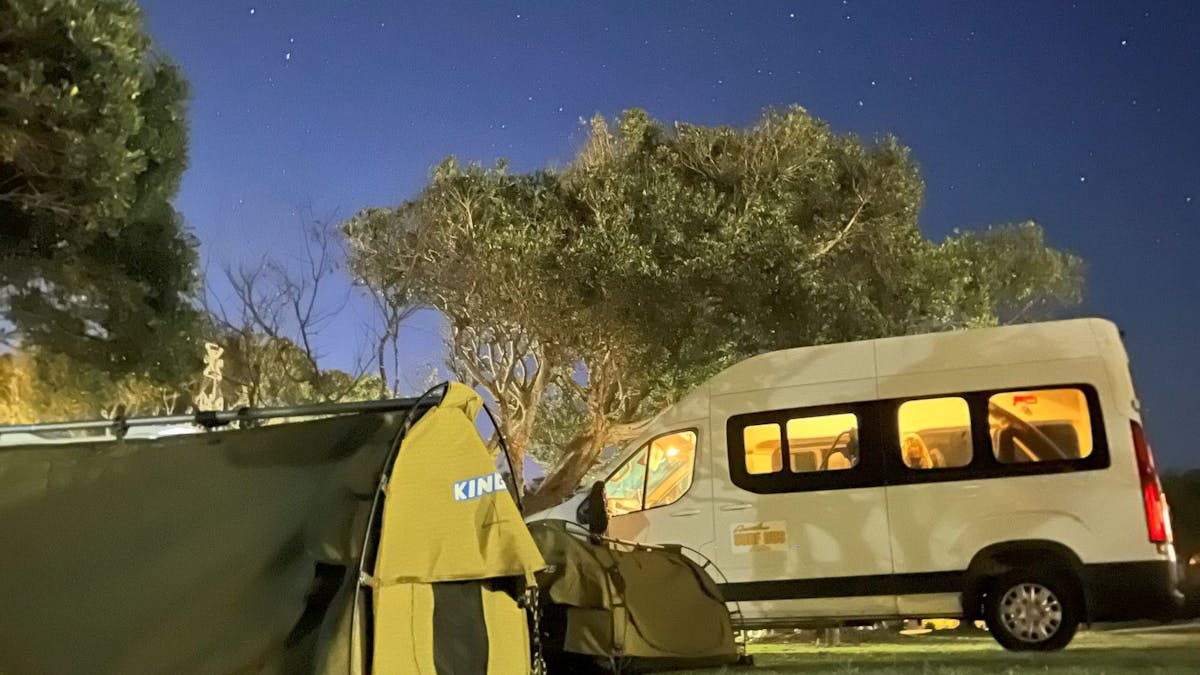 Camping at night