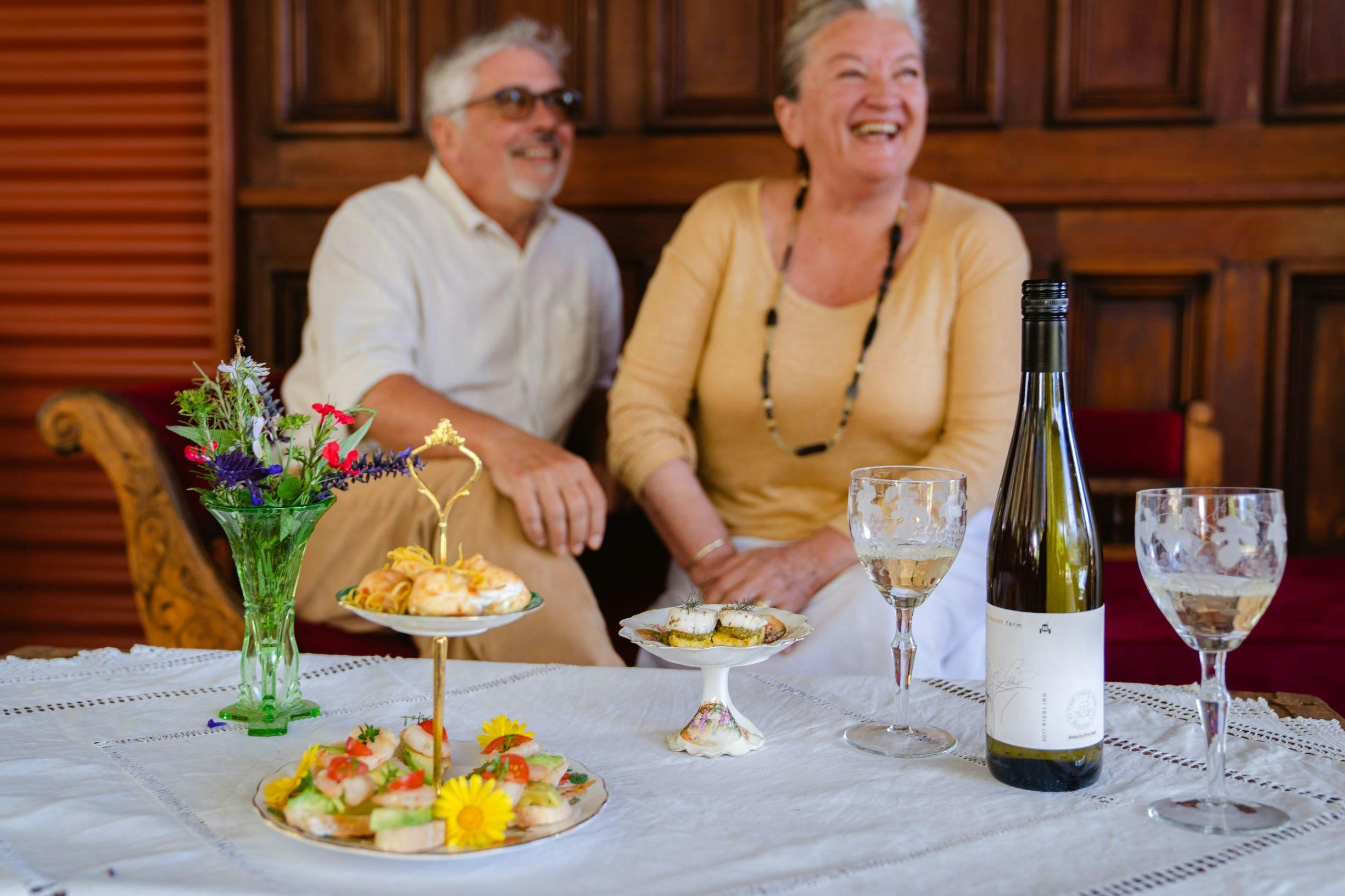 A couple  enjoying the High Riesling experience