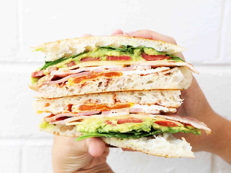 Selection of toasted sandwiches and turkish breads