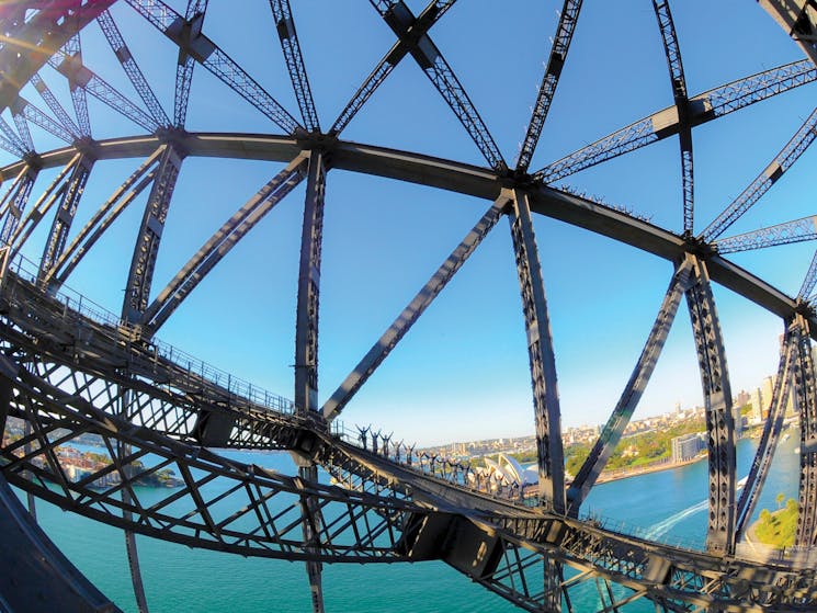 Climb through the heart of the Sydney Harbour Bridge before bursting through to the Summit
