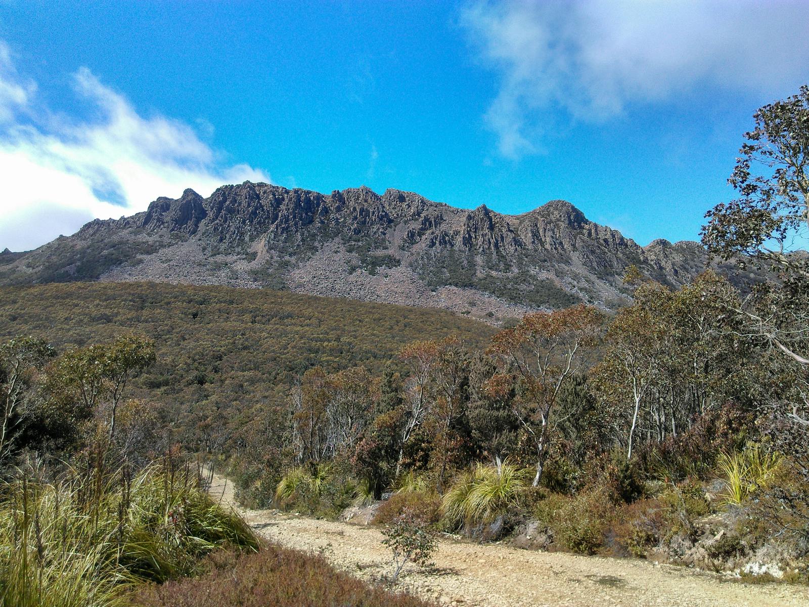Panoramic shot of mountain known as Collins Bonnet in Wellington Park