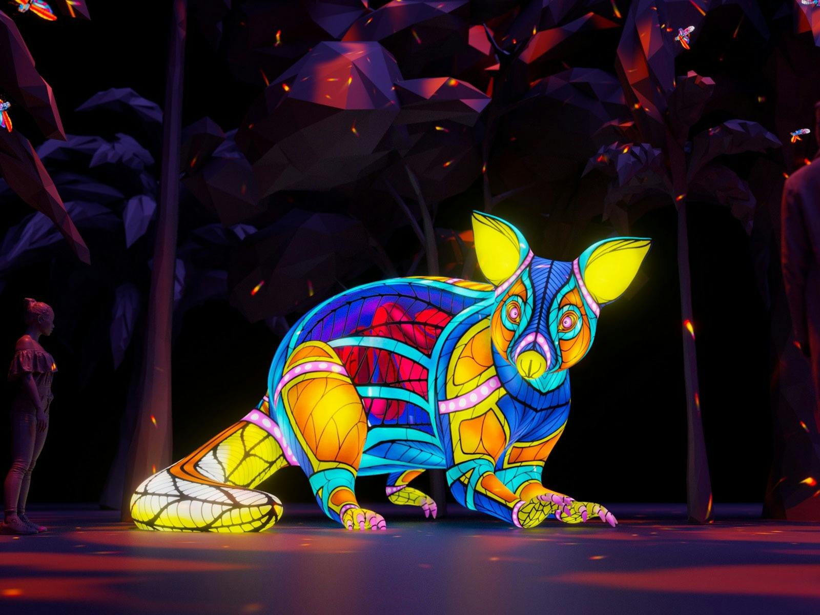 Large colourful possum lantern