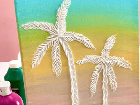 Textured Palm Tree Paint and Sip