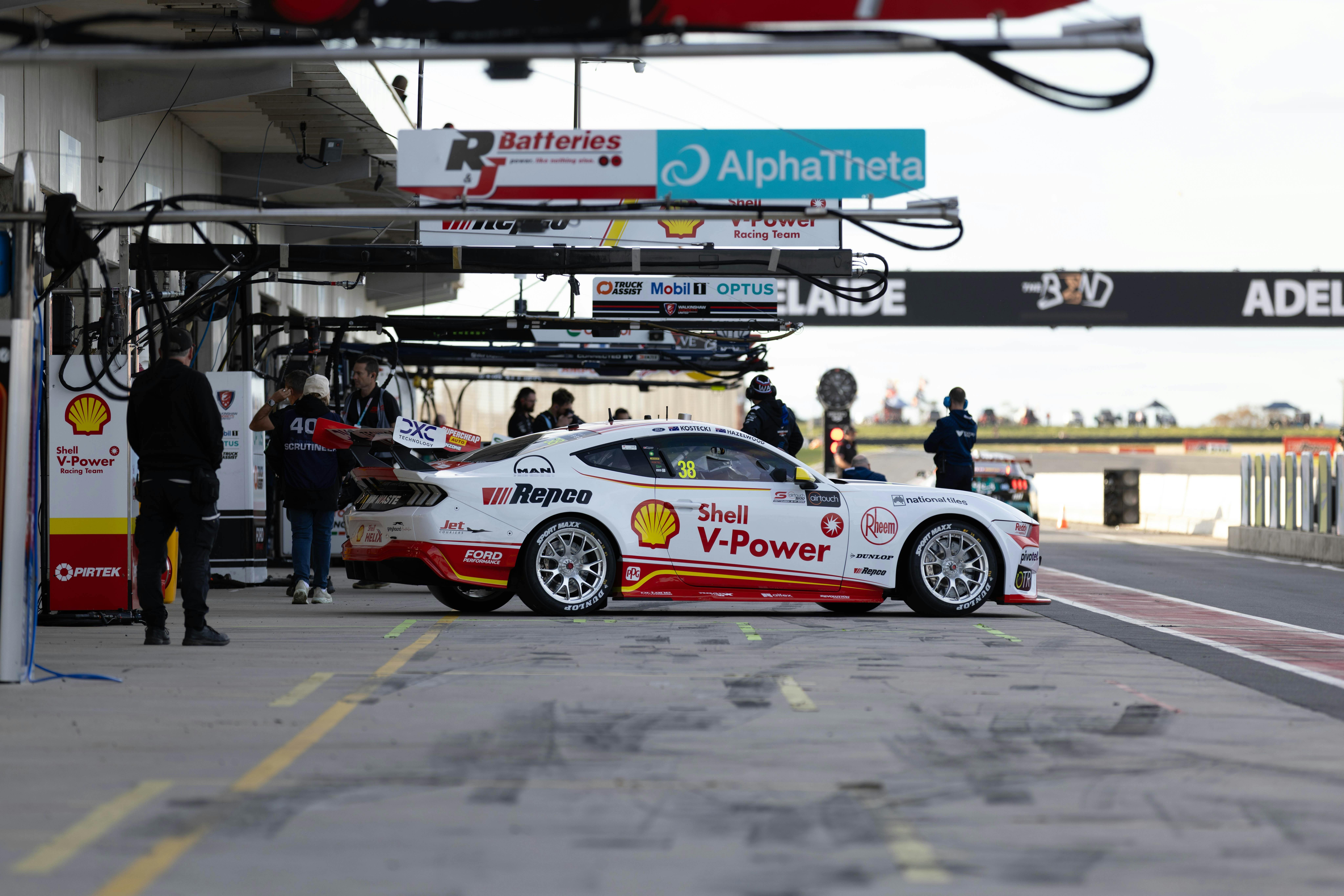 Pit Lane with a car pulling out