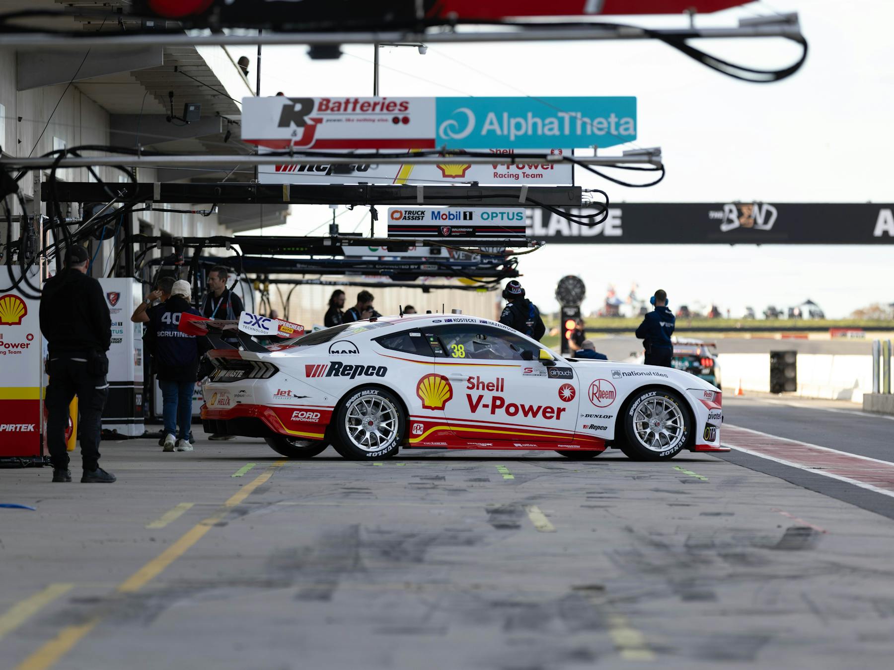 Pit Lane with a car pulling out