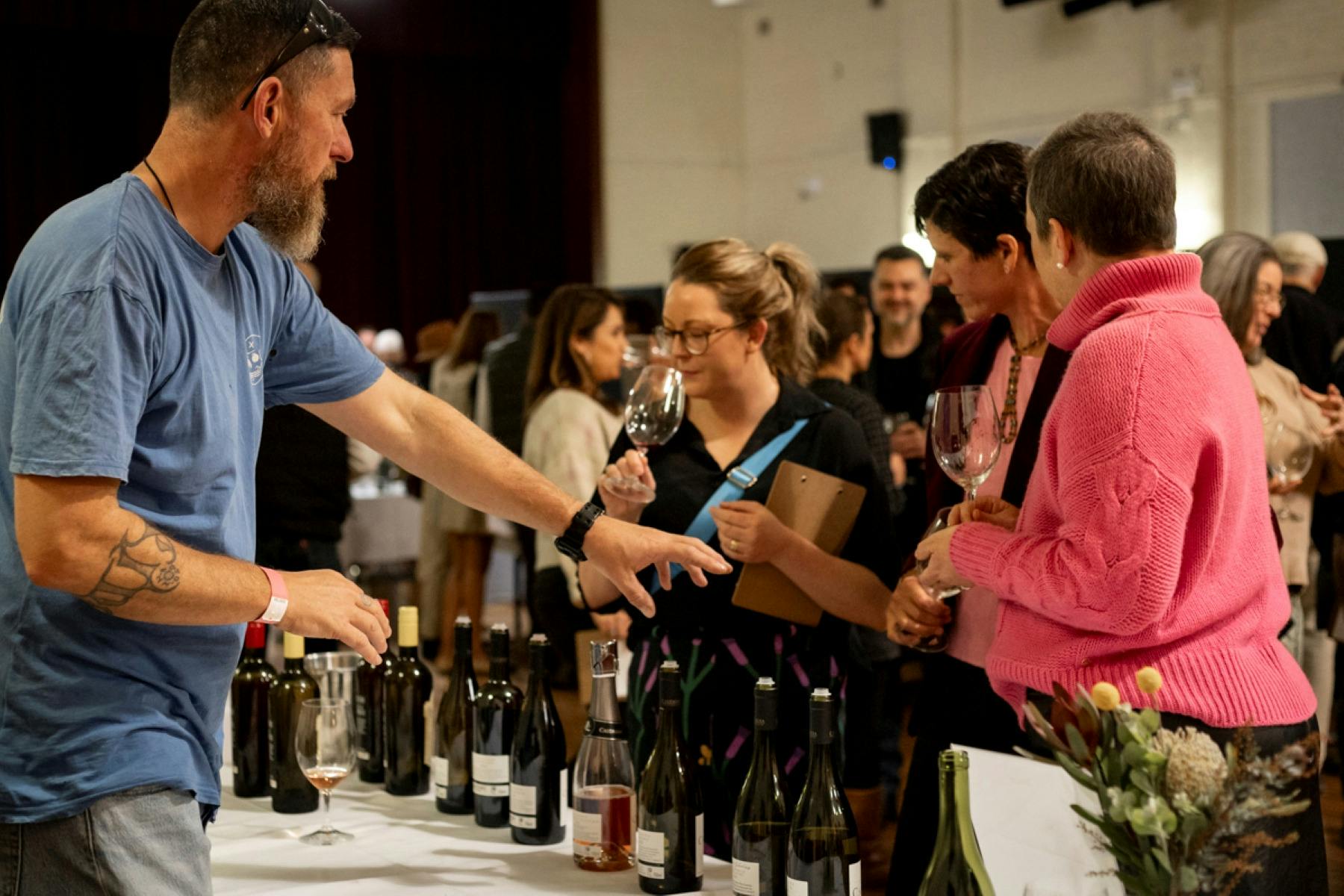 People wine tasting