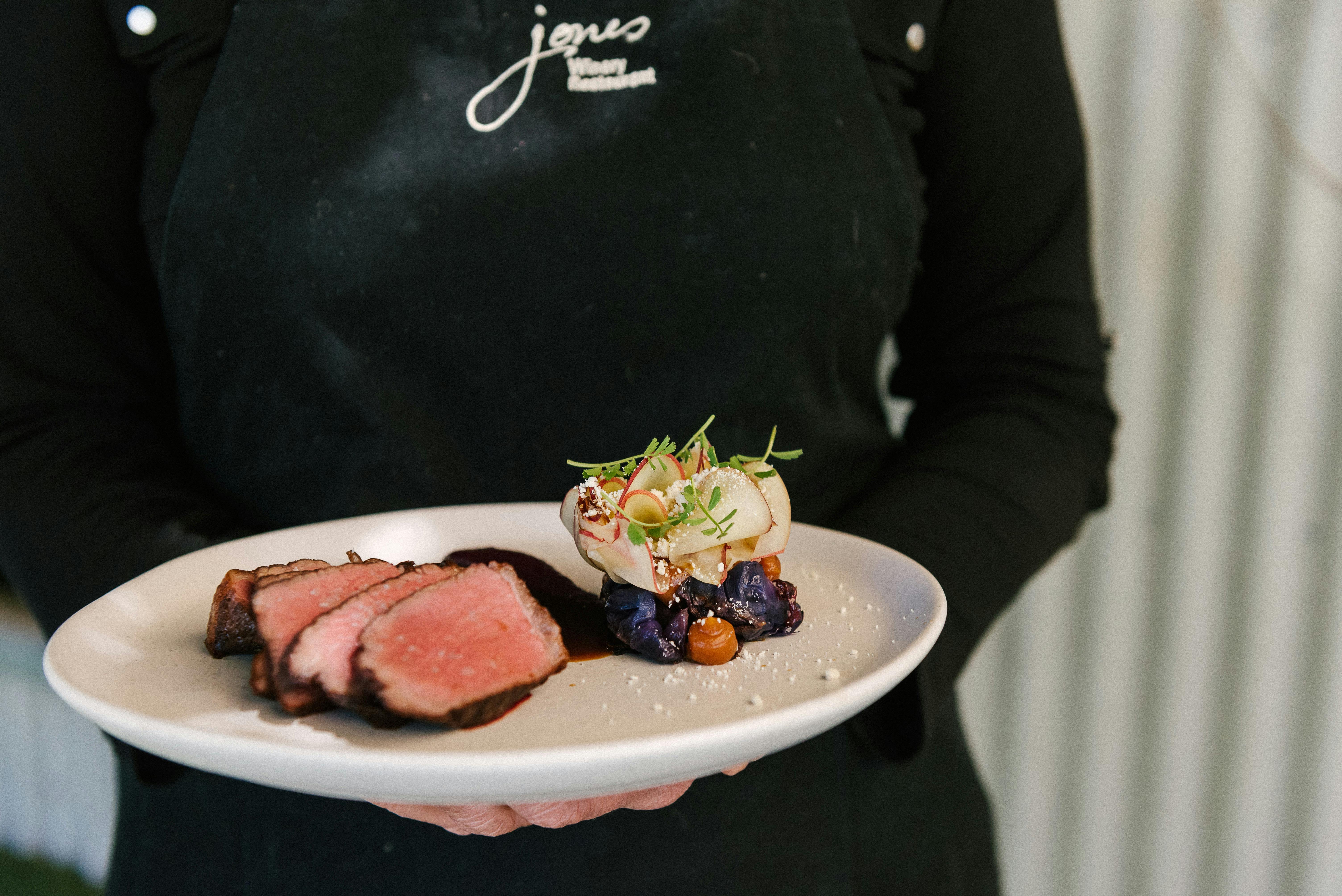 Jones Winery Restaurant Rutherglen Briony Bradford Beef  Nectarine