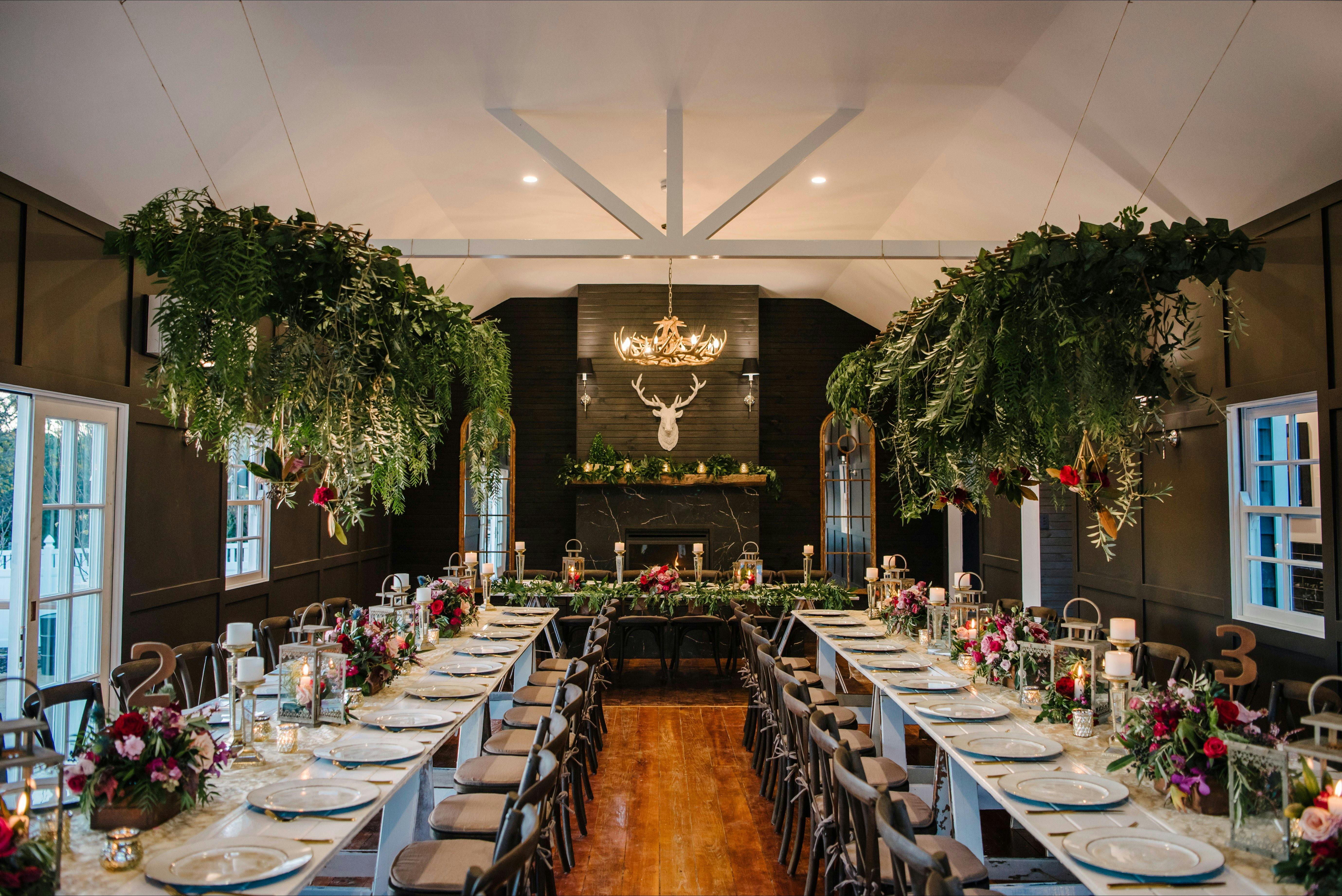 Inside the elegant Black Hall reception area