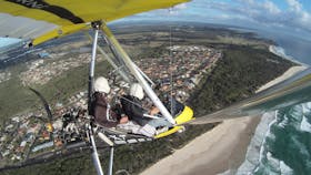 Flying over the coastline