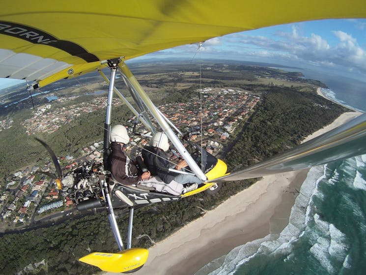 Flying over the coastline