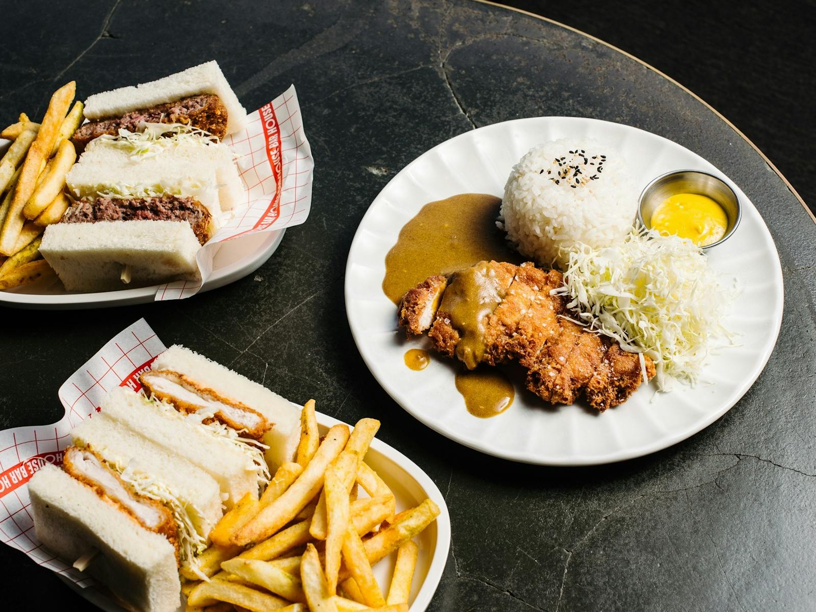 Food spread on table