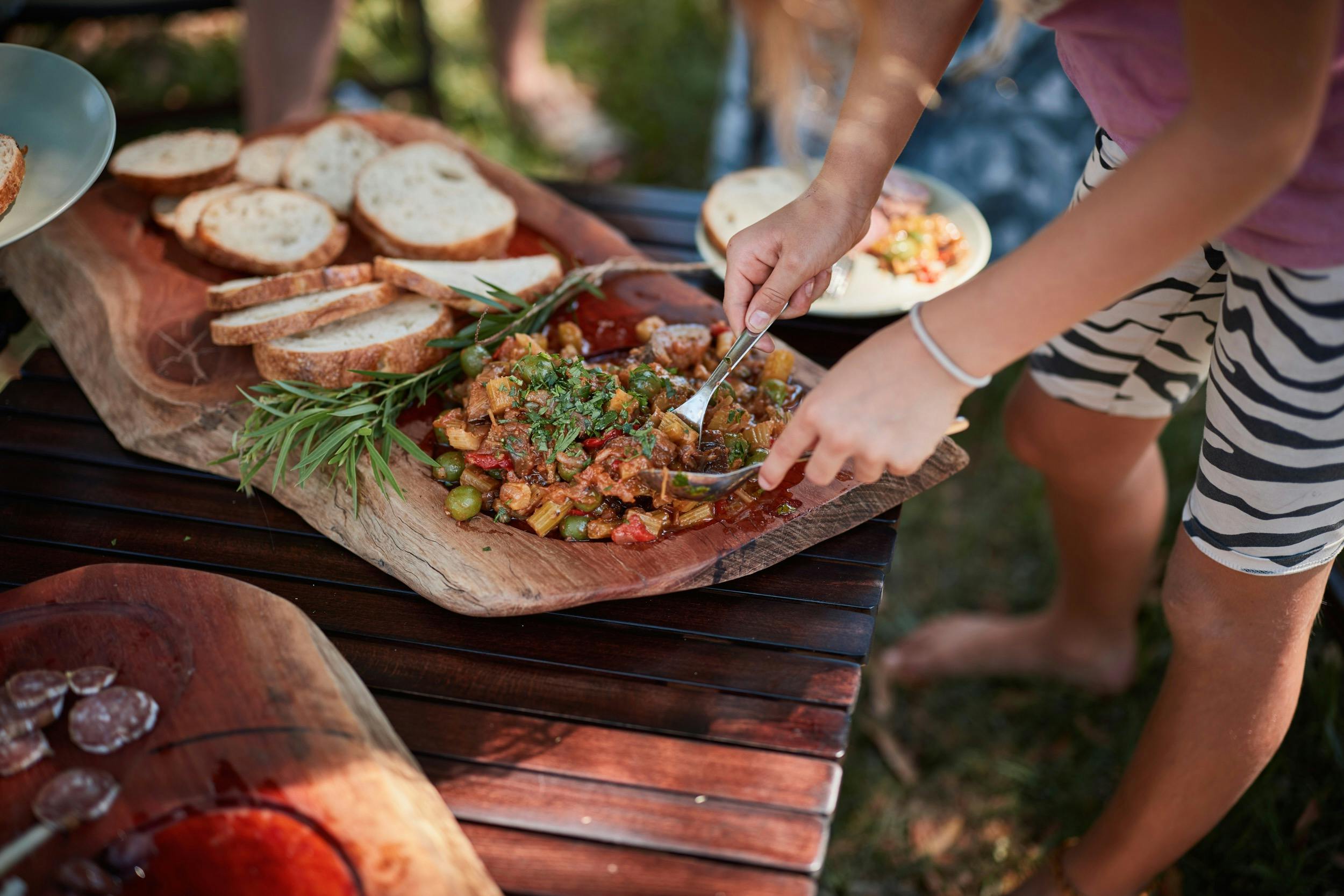 Fully catered camps with delicious mainly organic food