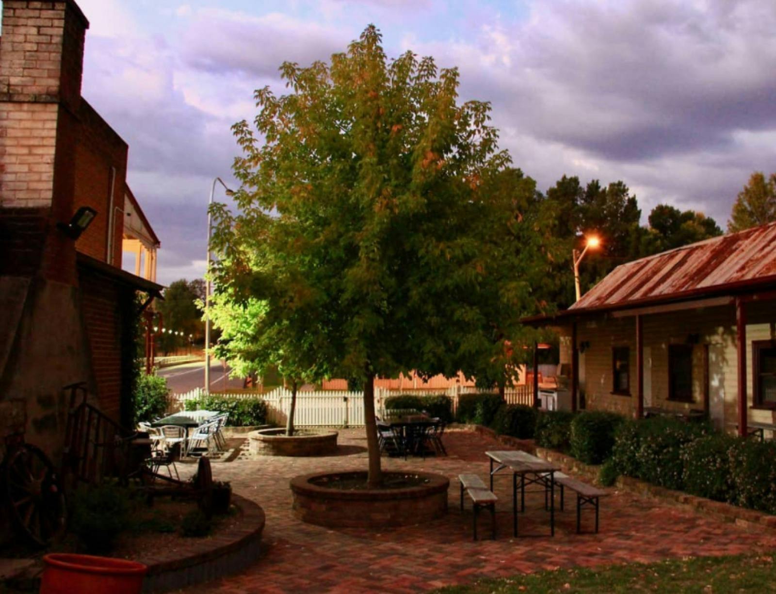 The beer garden at the Royal Hotel Adelong, Snowy Valleys, on the Snowy Mountains Highway,  NSW