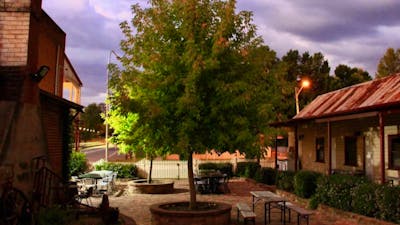 The beer garden at the Royal Hotel Adelong, Snowy Valleys, on the Snowy Mountains Highway,  NSW