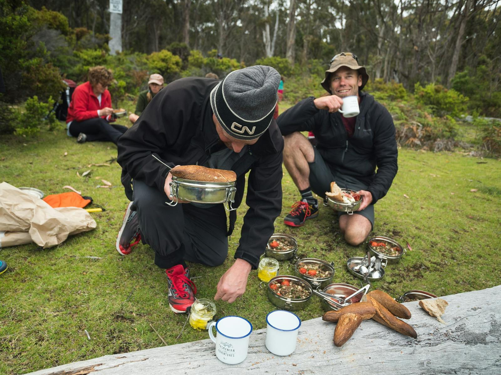 Lunch is a relaxed shared picnic with new friends!