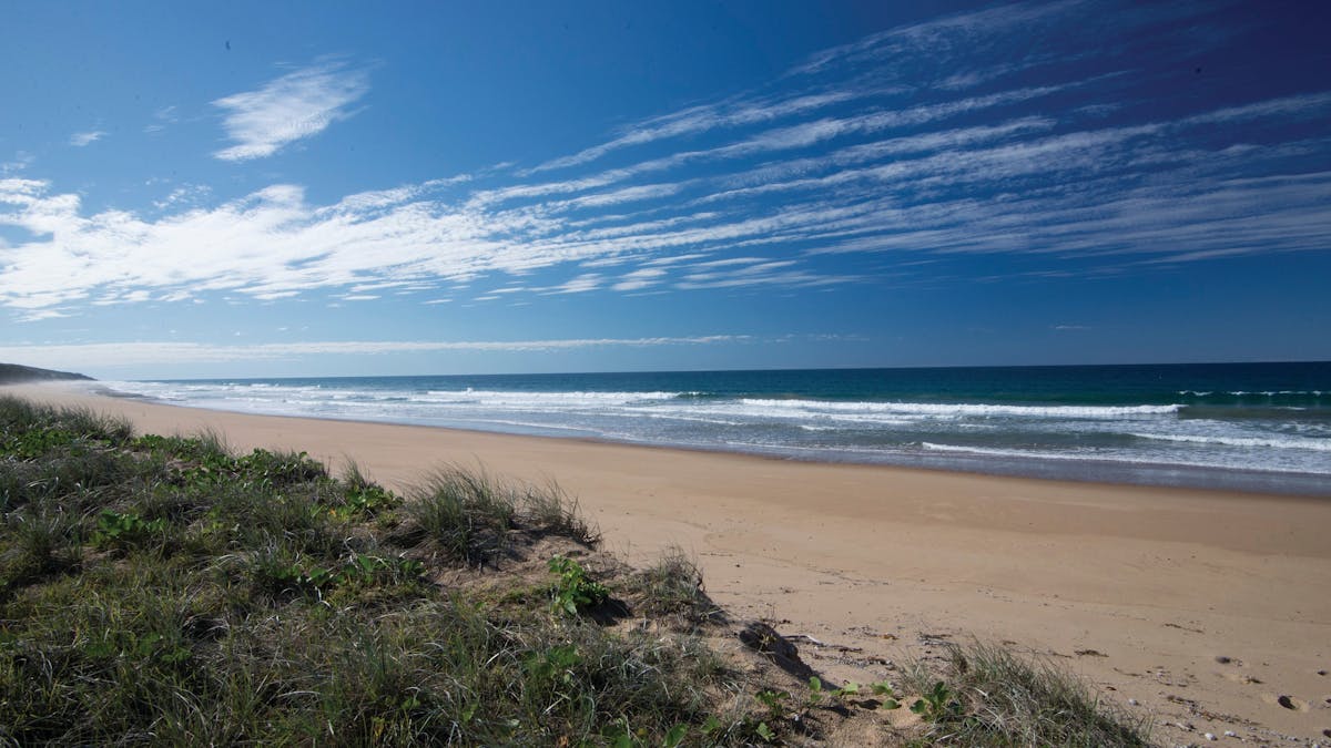 View across beach from Middle Rock Camping Area