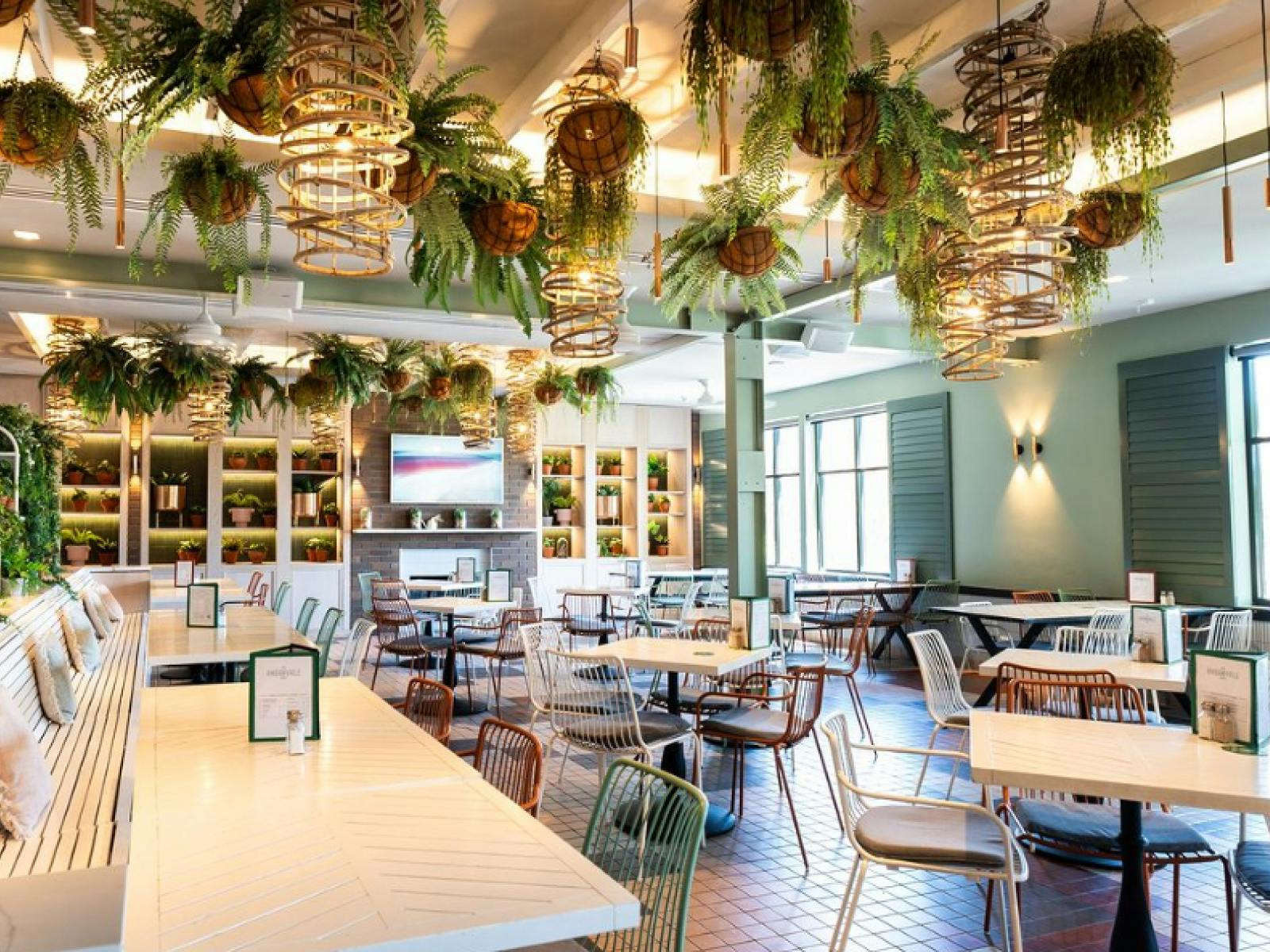 Christmas decorations at a restaurant