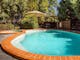 Solar heated swimming pool