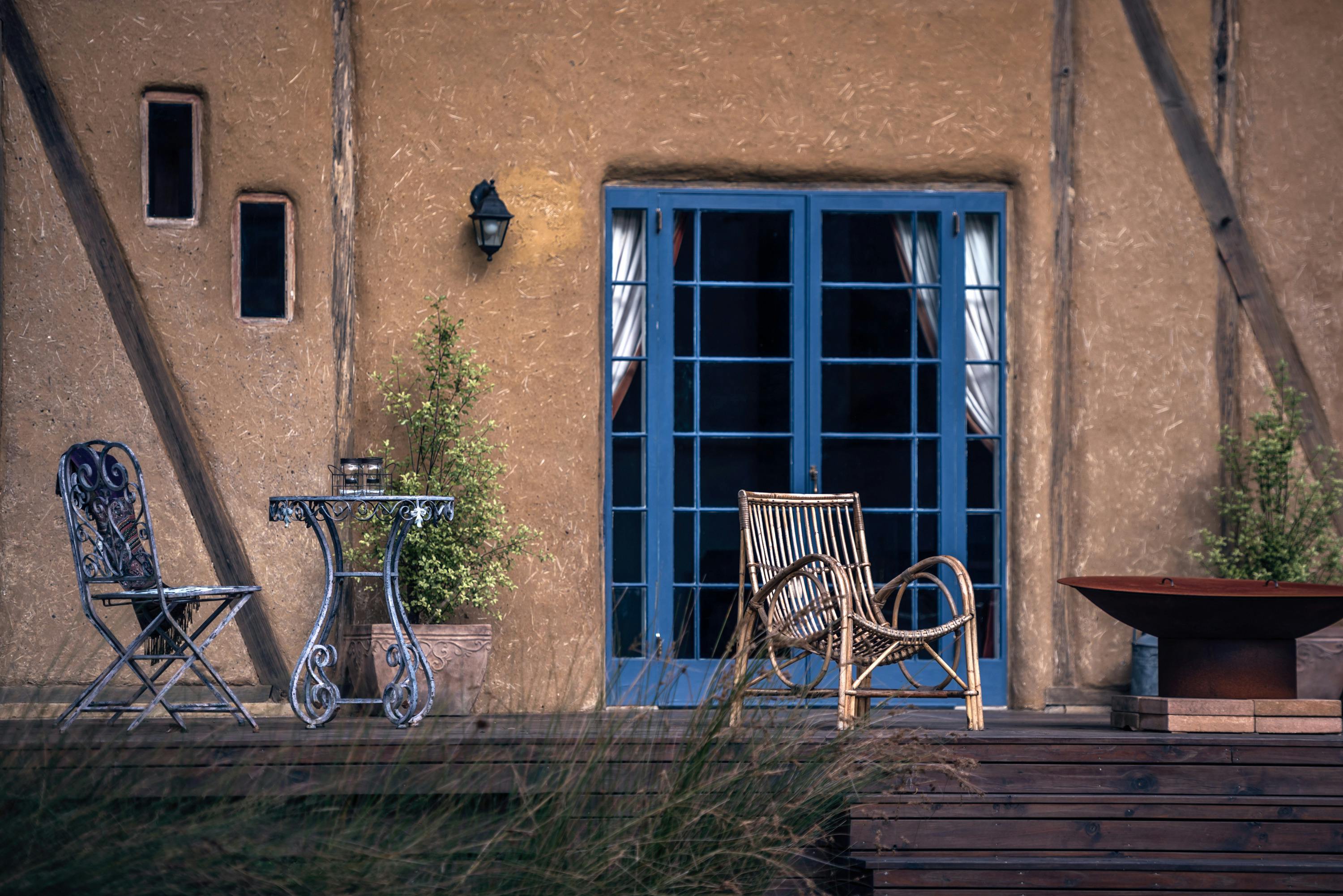 On the deck. Great spot to have breakfast on a sunny morning