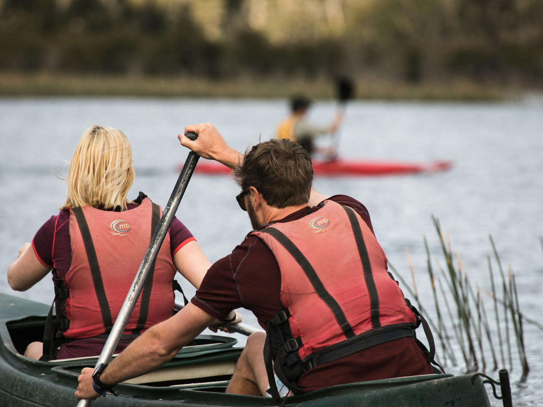 Canoe on tranquil lakes