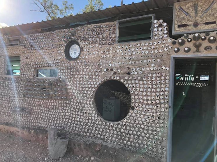 Side view of beer can house