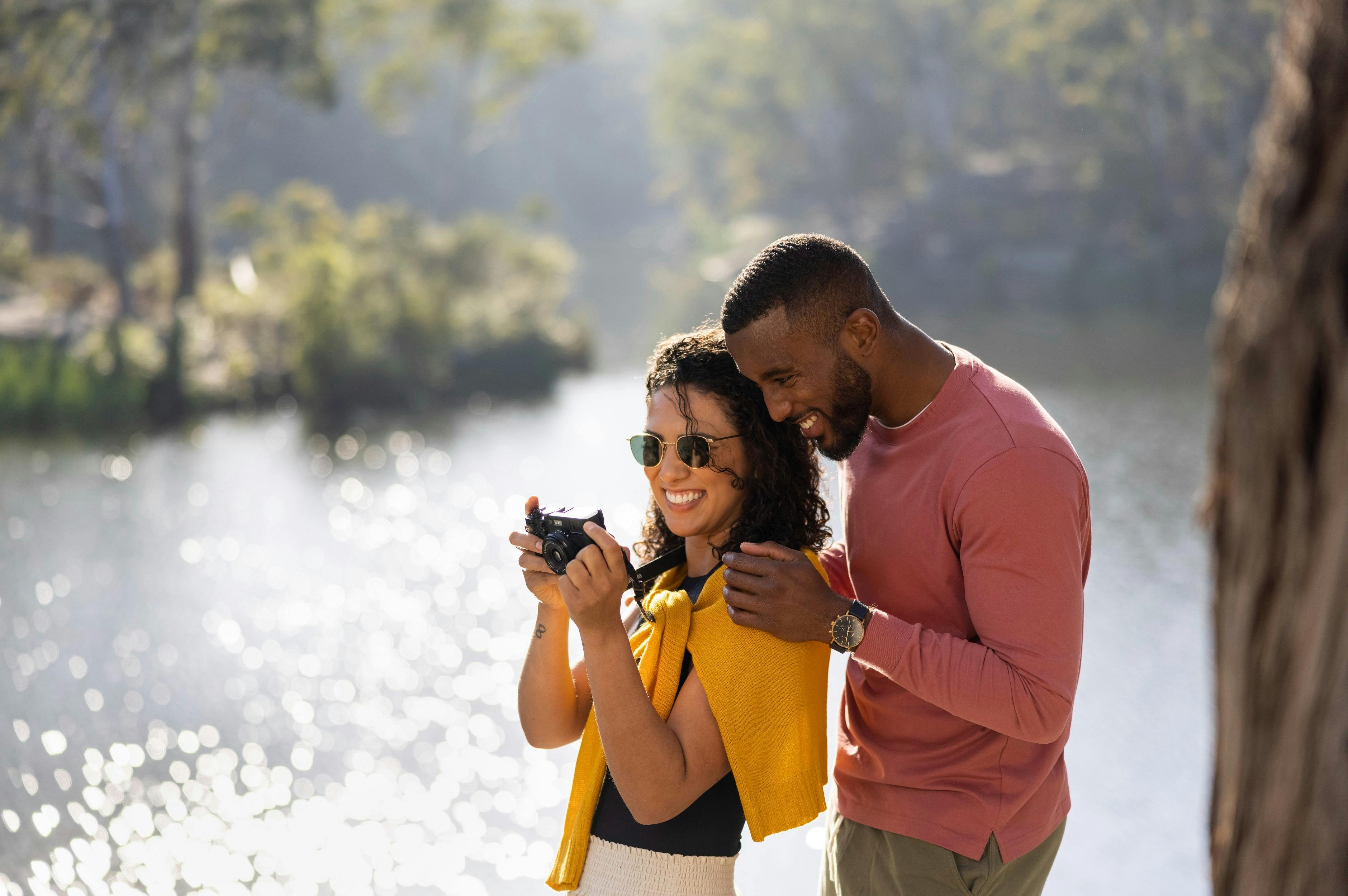 Couple enjoying a walk along the banks of the Parramatta River, Parramatta