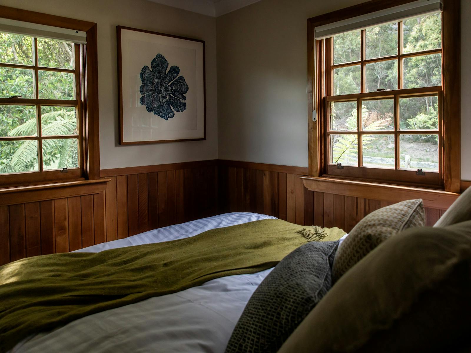 Master bedroom with dappled light