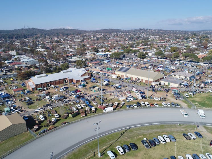 Photo taken from a drone of Wagga Wagga Swap Meet 2019