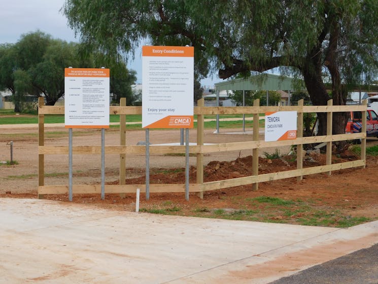 Entrance to RV Park Temora